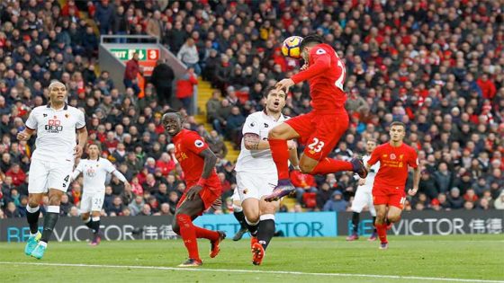 ﻿الدوري الإنكليزي: ليفربول يكتسح واتفورد ويتصدر